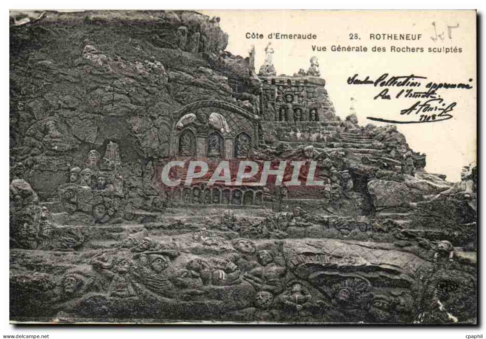 Rotheneuf CPA Vue generale des rochers sculptes