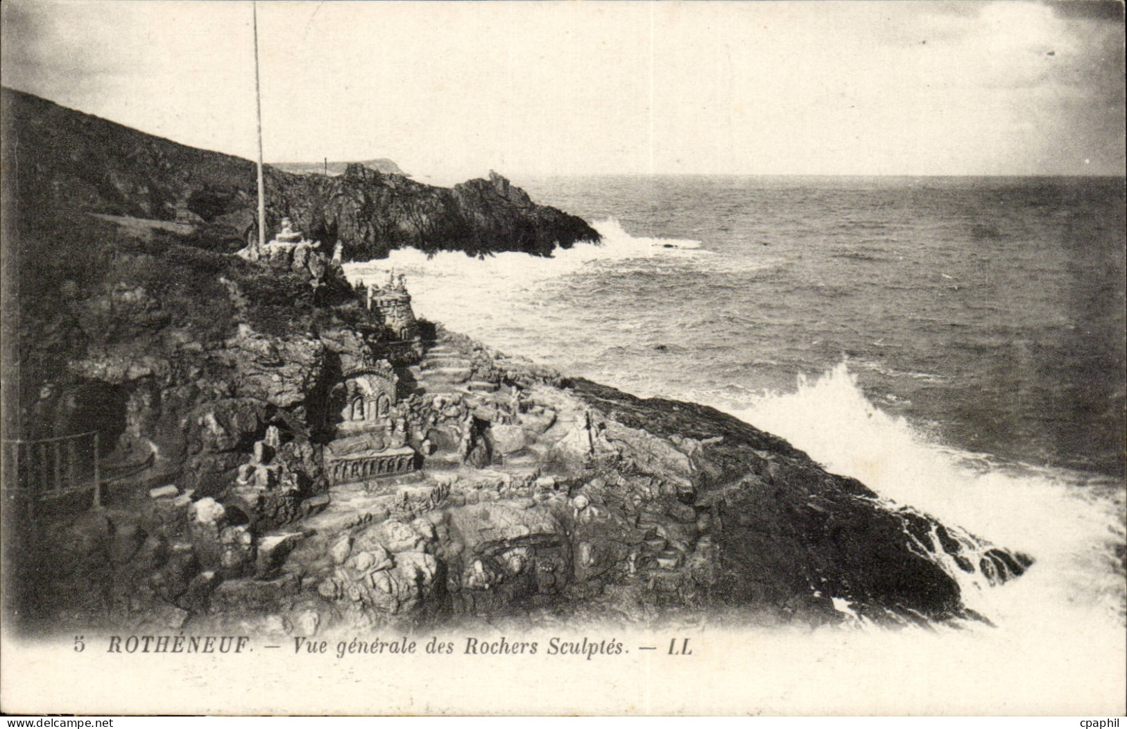 Rotheneuf CPA Vue generale des rochers sculptes