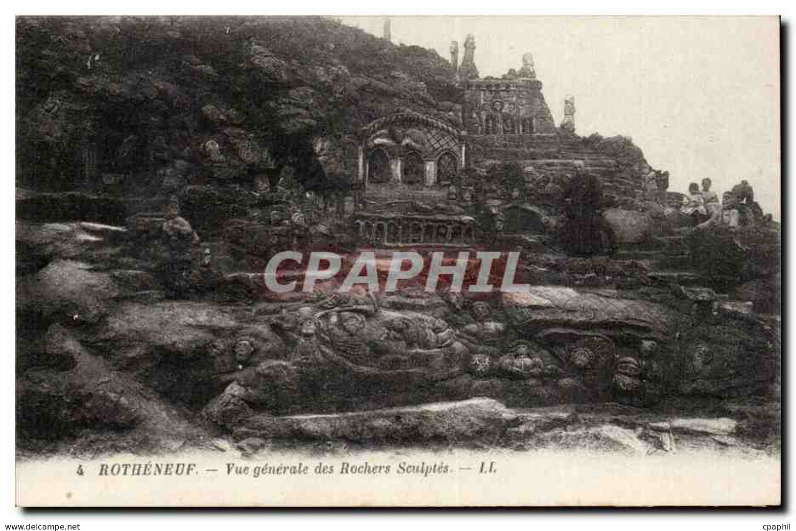Rotheneuf CPA Vue generale des rochers sculptes
