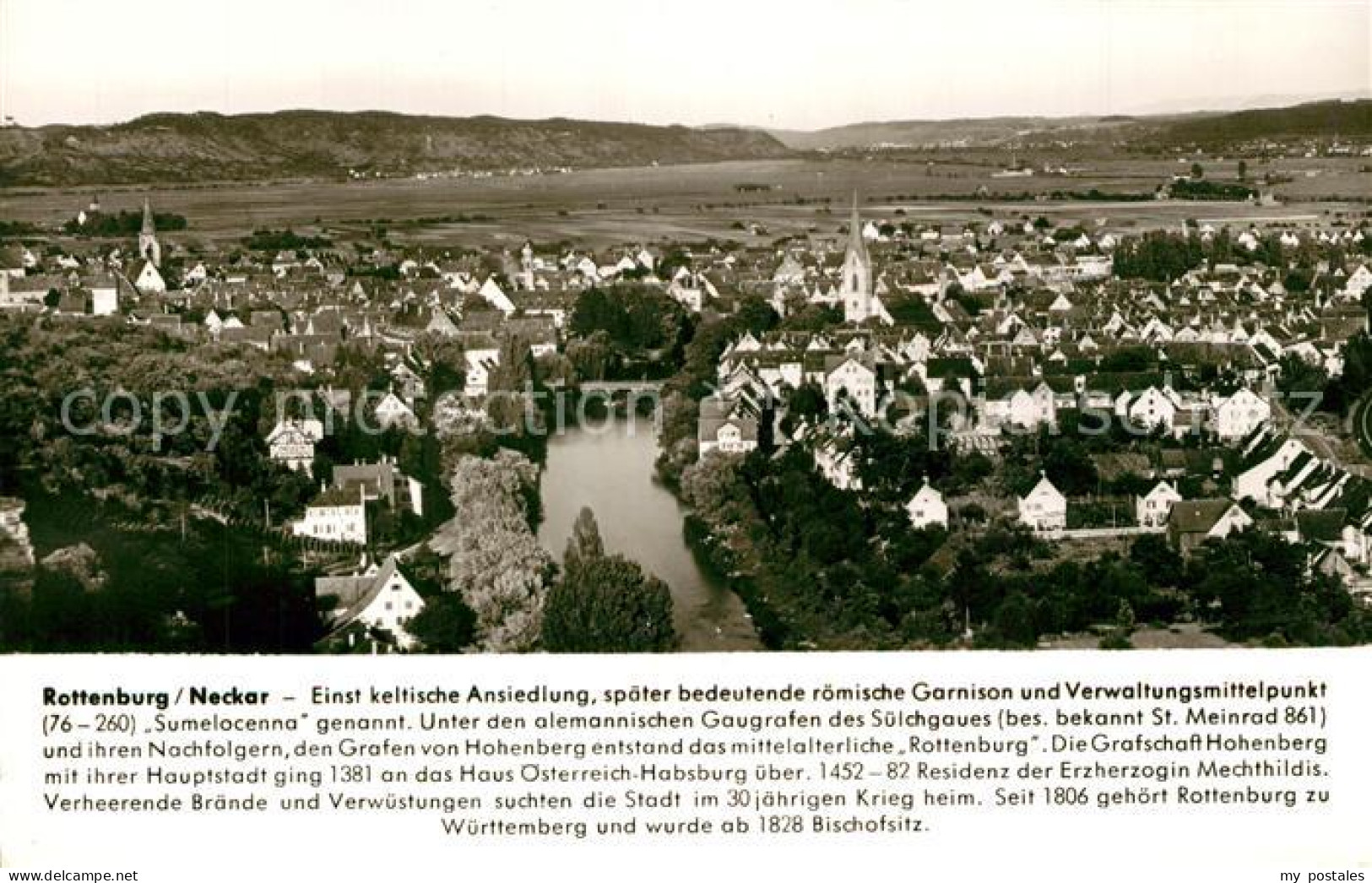 Rottenburg Neckar Panorama Fliegeraufnahme Chronik