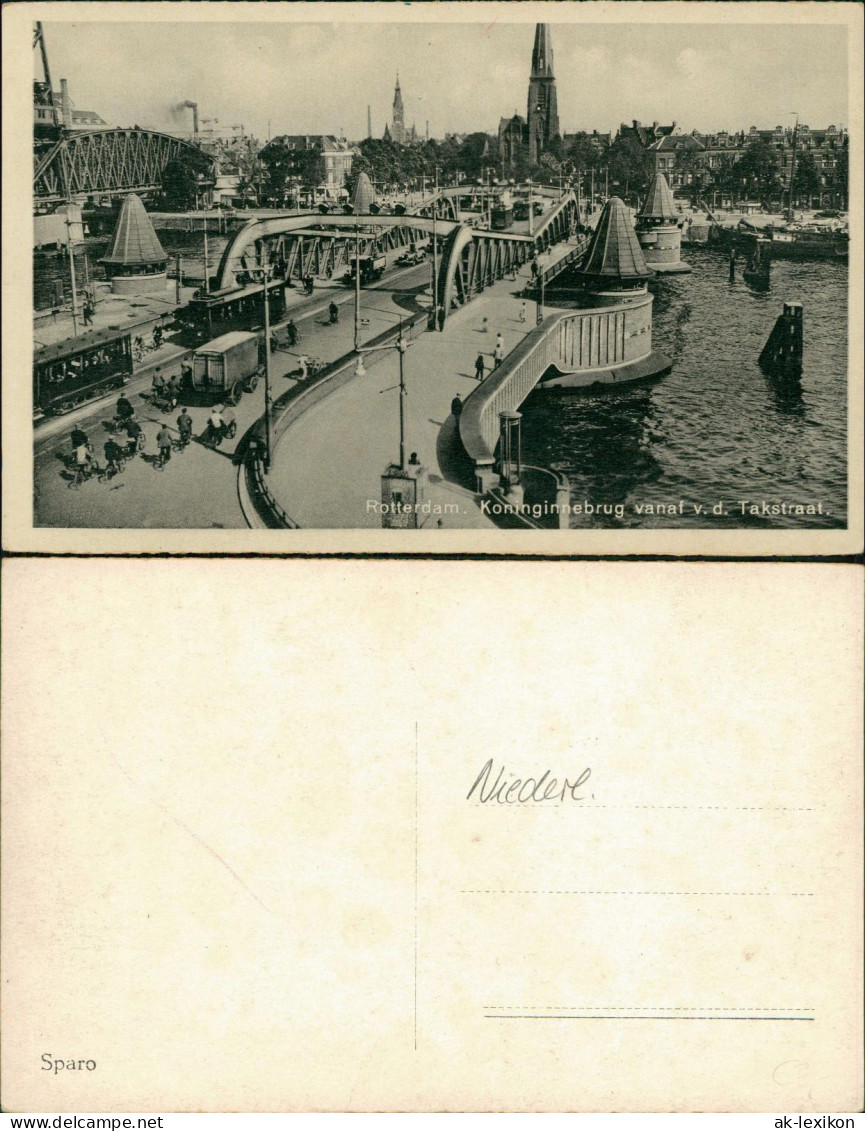 Rotterdam Rotterdam Koninginnebrug vanaf v. d. Takstraat. Tram 1932