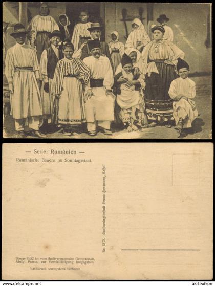 Rumänien România Trachten Typen Rumänien Rumänische Bauern 
Sonntagsstaat. 1917