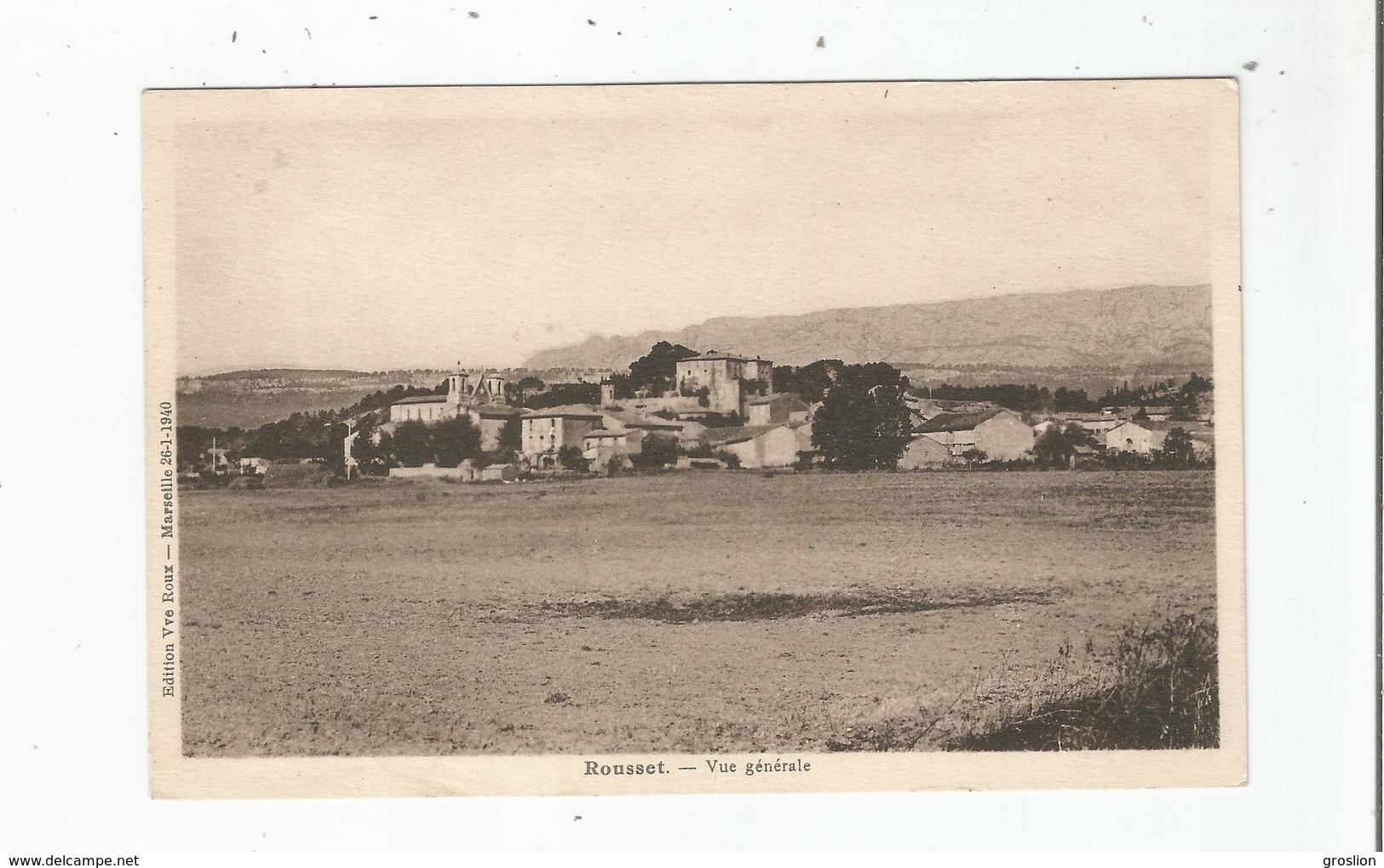 ROUSSET (13) VUE GENERALE PANORAMIQUE AVEC EGLISE 1940