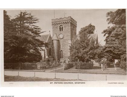 BEDFORD ST PETERS CHURCH OLD R/P POSTCARD BEDFORDSHIRE