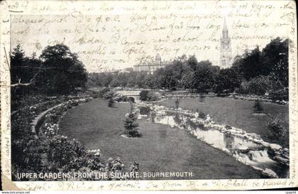 CPA Upper Gardens From The Square Bournemouth