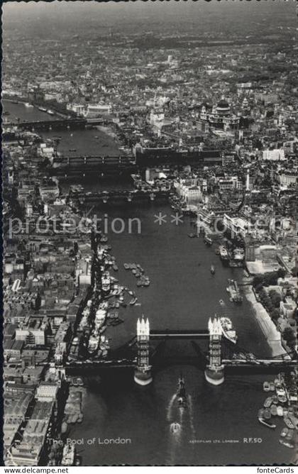 London The Pool of Londen Tower Bridge Thames aerial view