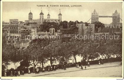 London Tower of London and Tower Bridge