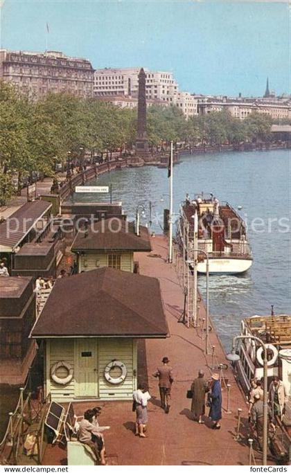 London Victoria Embankment River Buses River Thames Obelisk