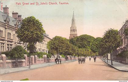 England - TAUNTON - Park Street and St. John's church