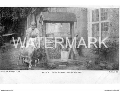 KINVER WELL AT HOLY AUSTIN ROCK OLD B/W POSTCARD STAFFORDSHIRE