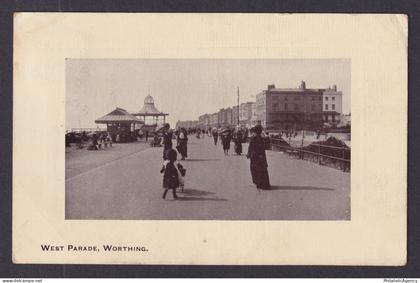 Vintage Postcard United Kingdom Worthing West Parade 1912