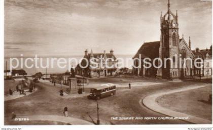 BUCKIE THE SQUARE AND NORTH CHURCH OLD R/P POSTCARD SCOTLAND