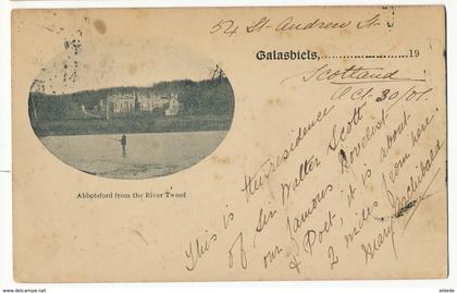 Galashiels Abbotsford from the River Tweed  P. Used 1901