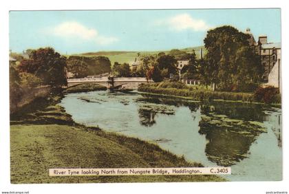 Haddington - River Tyne looking North from Nungate Bridge - 1972 used East Lothian postcard