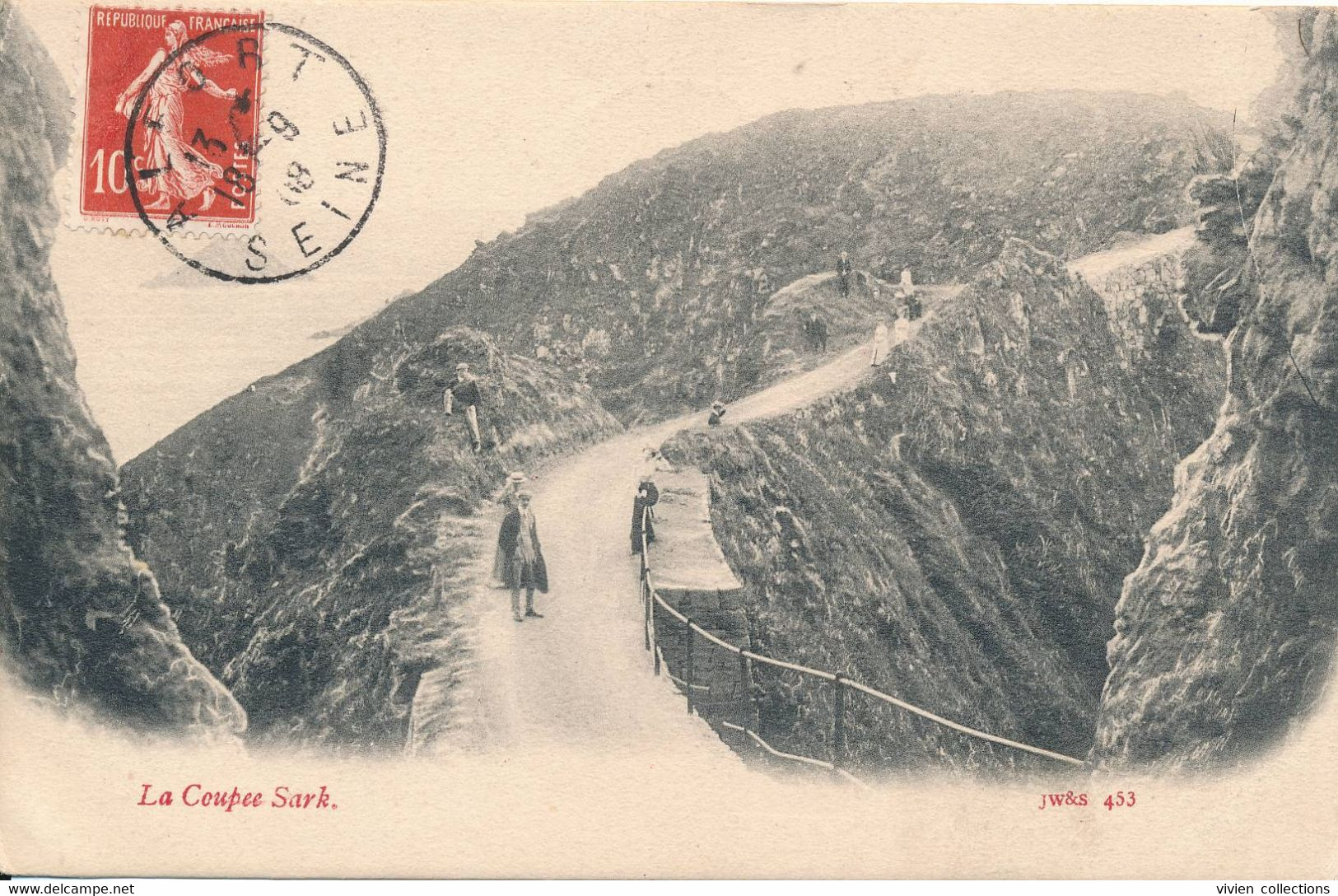 Royaume Uni Iles de la Manche Guernesey - Guernsey la Coupee Sark circulée 1908