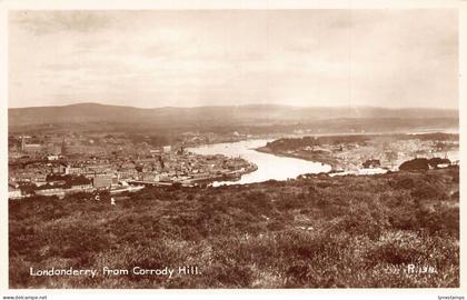 Ireland Londonderry from Corrody Hill RPPC vintage postcard