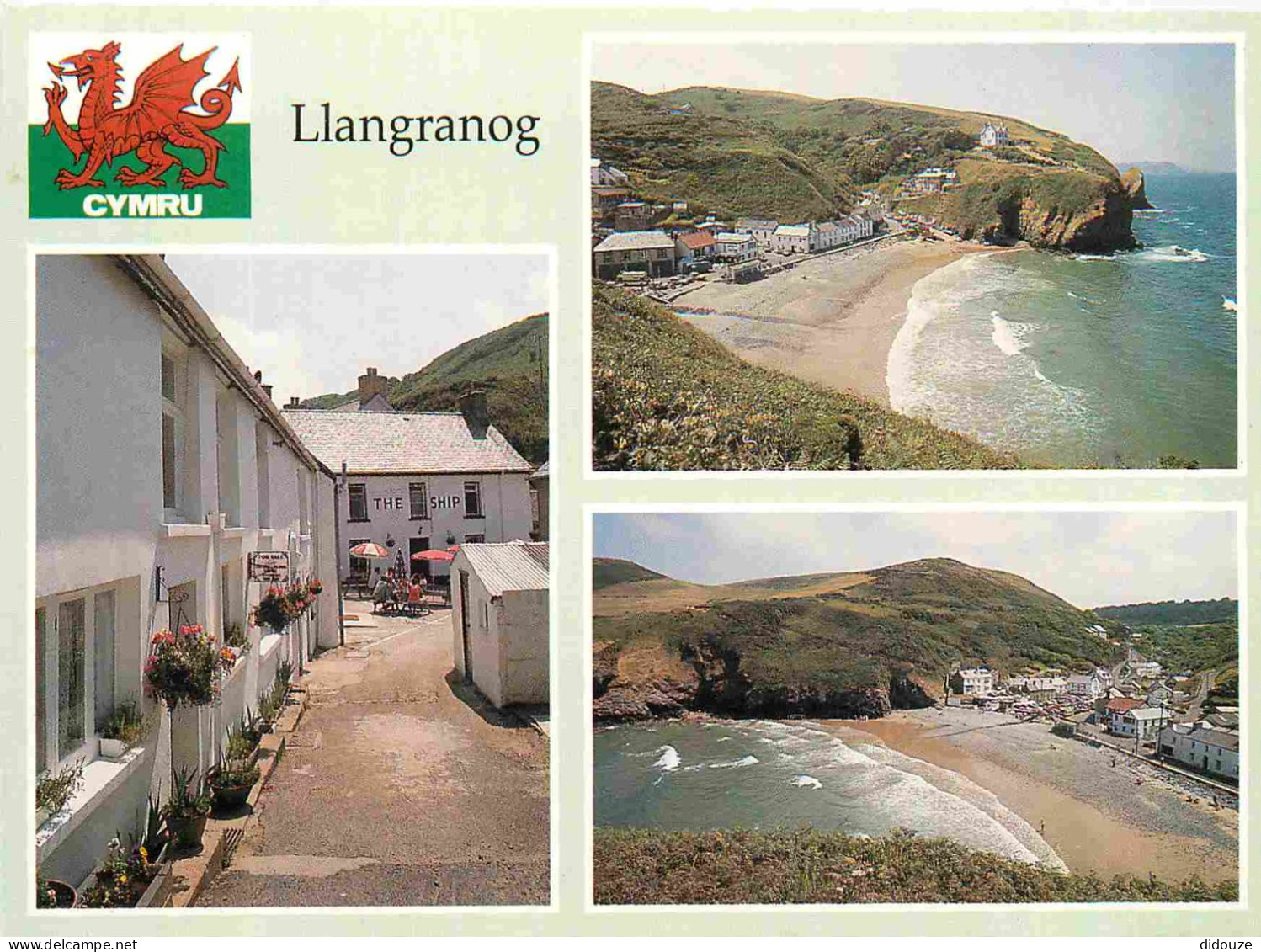 Royaume-Uni - Pays de Galles - Llangranog - A small resort in a deep ravine between cliffs - Multivues - Ceredigion - Wa