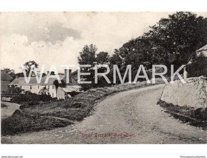 RED WHARF BAY QUAY TERRACE OLD B/W POSTCARD WALES REDWHARF ANGLESEY