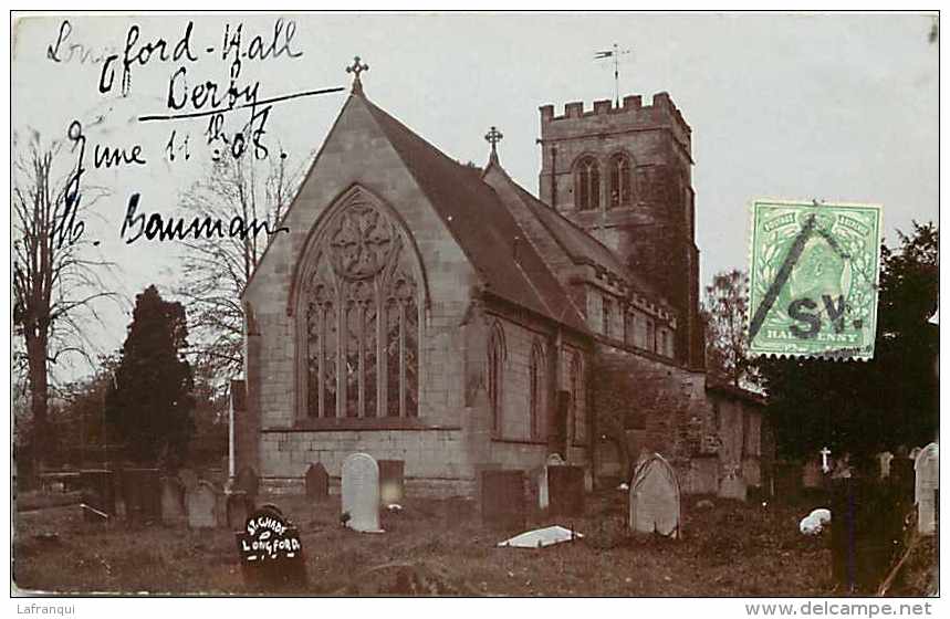 royaume uni -united kingdom-uk -ref  A436- longford hall - derby - photo postcard -