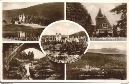 11732523 Braemar Castle Church Panorama Valentine's Post Card Aberdeenshire