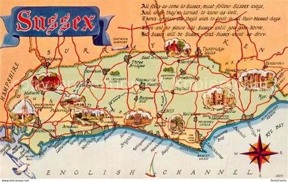 Chichester West Sussex Karte Sussex