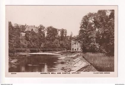 Appleby - Bongate Mill, Castle and footbridge - old Cumbria real photo postcard