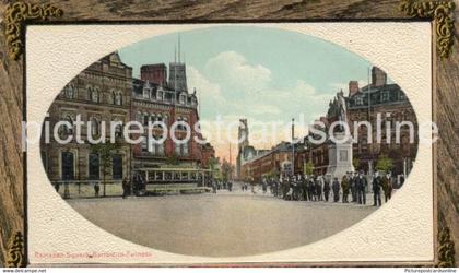 BARROW IN FURNESS RAMSDEN SQUARE OLD COLOUR POSTCARD CUMBRIA FORMERLY LANCASHIRE