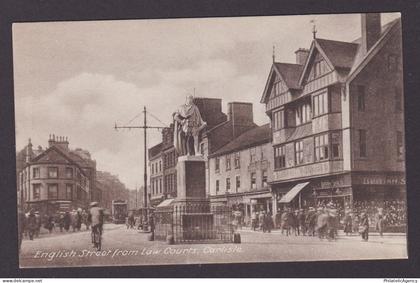 Vintage postcard, Carlisle, English Street from Law Courts, Unused