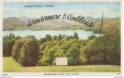 Windermere & Ambleside Mailing Novelty Old Postcard