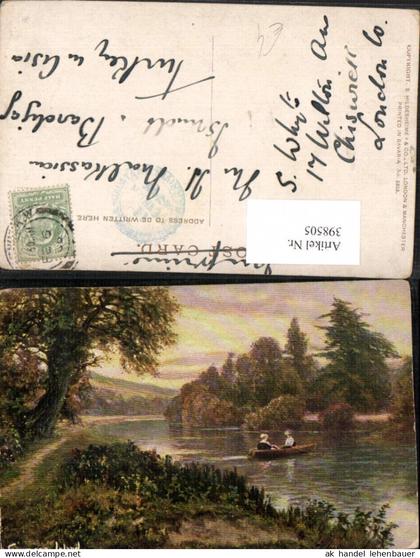 398505,Künstler AK England Formosa Island b. Cookham Fluss Ruderboot