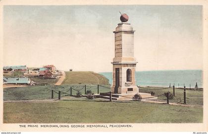 B578 England Peacehaven Prime Meridian King George Memorial vintage postcard