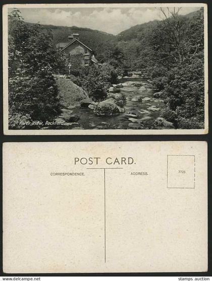 Devon Old RP Postcard ROCKFORD River View Bridge Rocks