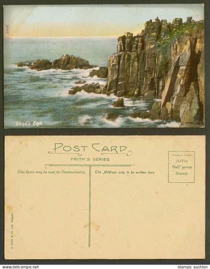 Land's End Cornwall Old Colour Postcard Rough Sea, Cliffs, Rocks, Frith's Series
