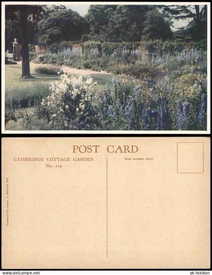 Postcard Cambridge CAMBRIDGE COTTAGE GARDEN 1920