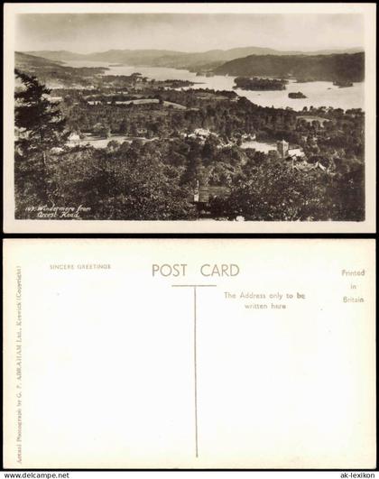 Postcard Windermere Lake Windermere from Orrest Head 1930