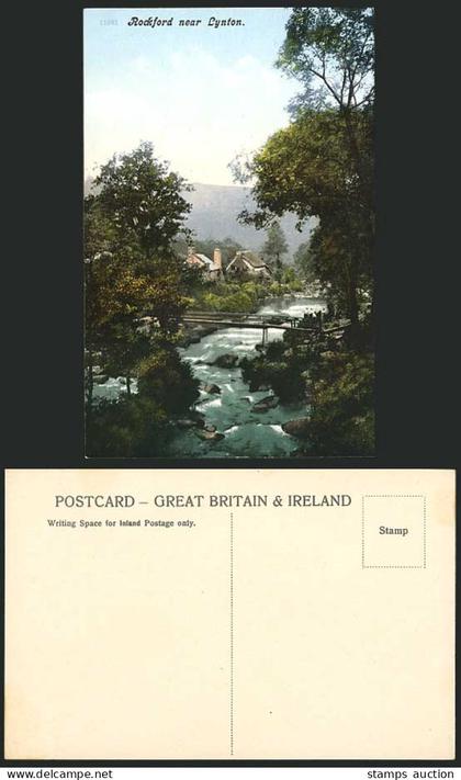 Somerset ROCKFORD near LYNTON Bridge River Old Postcard