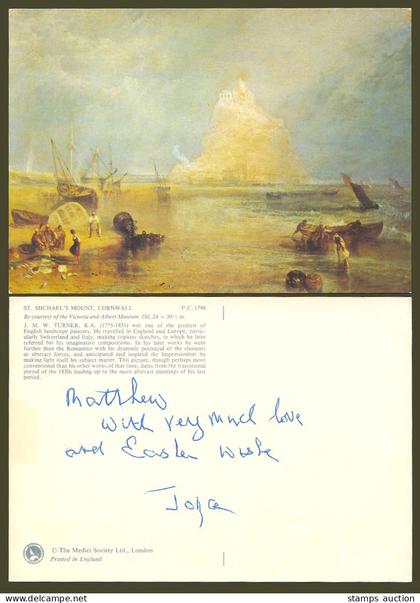 St. Michael's Mount Cornwall Boats Artist Drawn by J.M.W. Turner Larger Postcard