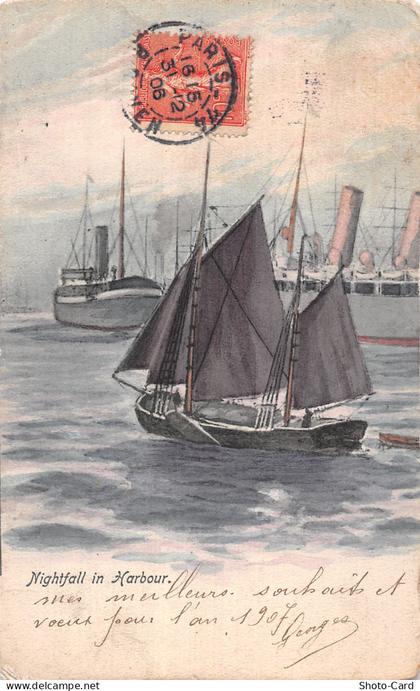 RU ILES DE LA MANCHE HARBOUR NIGHTFALL