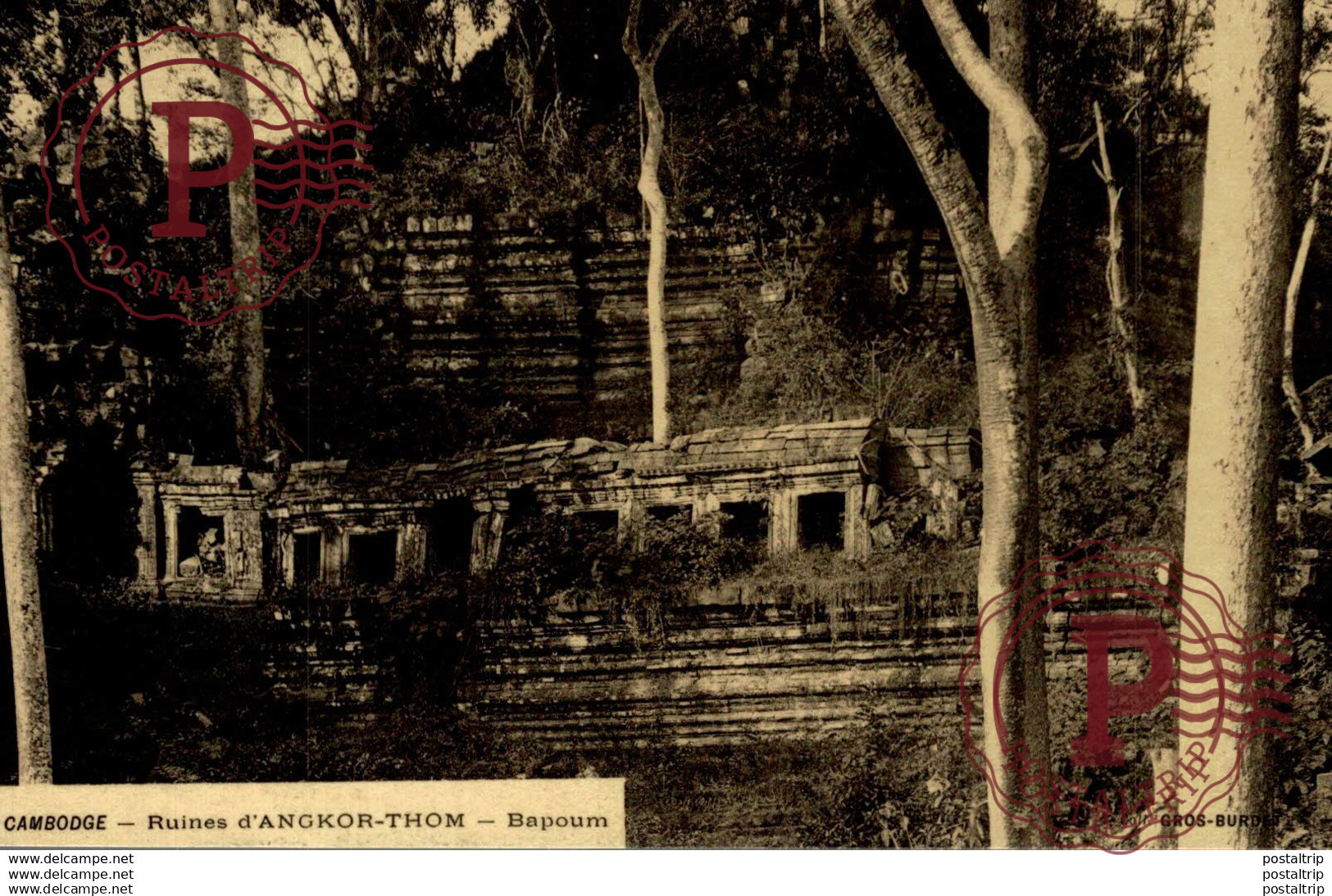 RPPC  CAMBODGE  RUINES D'ANGKOR  THOM BAQOUM