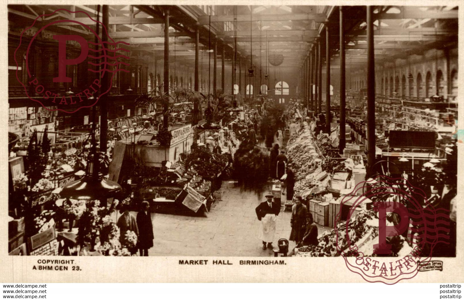 RPPC   REAL PHOTO  MARKET HALL BIRMINGHAM    Marché - Mercado - Market - Mercati - Mercadillo