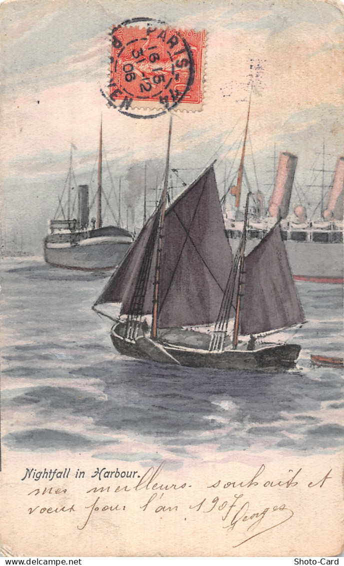 RU ILES DE LA MANCHE HARBOUR NIGHTFALL