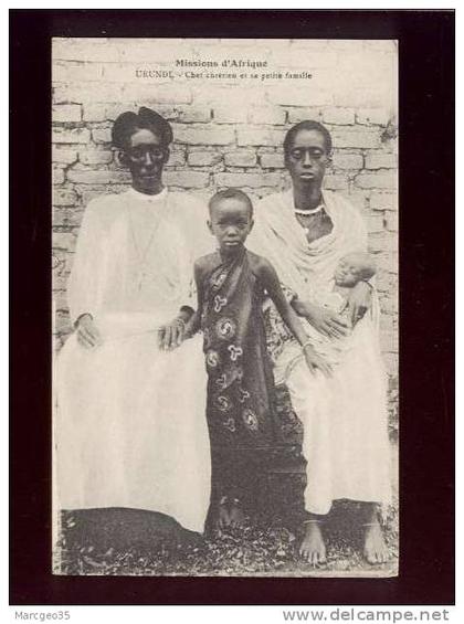 urundi chef chrétien & sa petite famille édit. missions d'afrique ,  ruanda