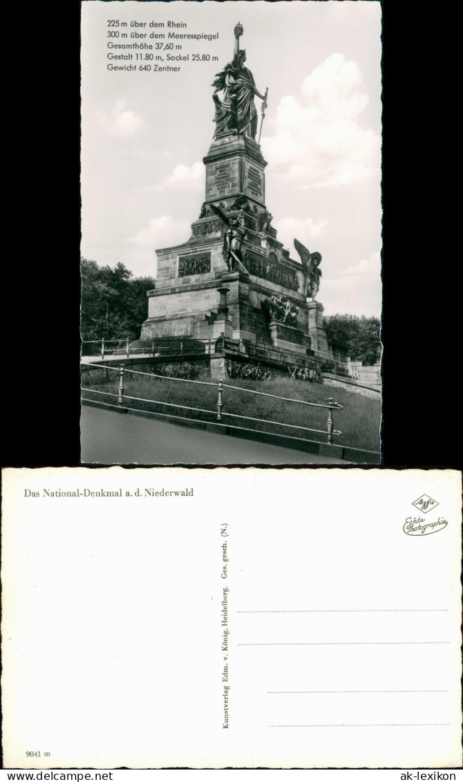 Rüdesheim (Rhein) National-Denkmal / Niederwalddenkmal mit Maßen 1961