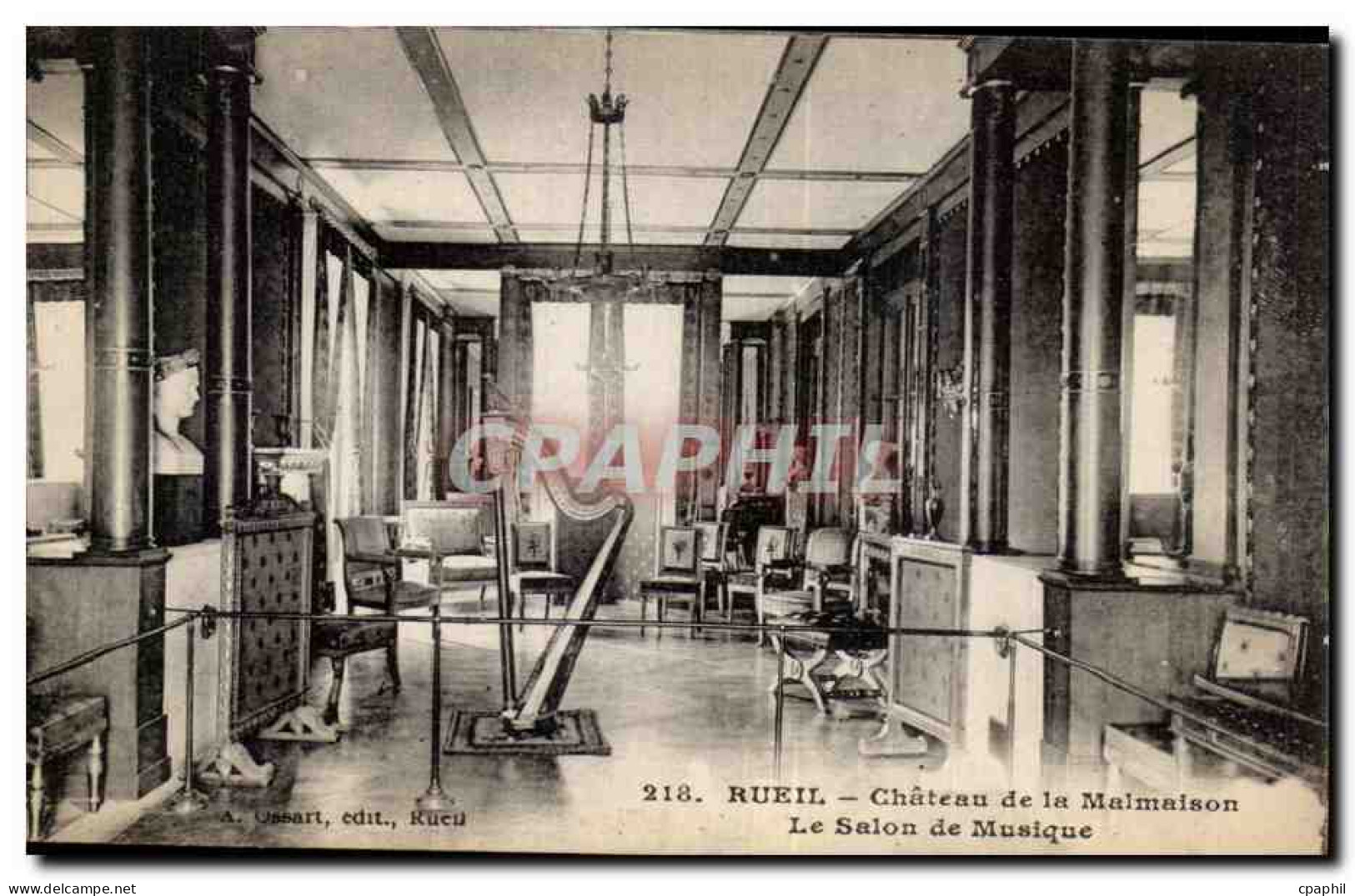 Rueil - Chateau de la Malmaison - Salon de Musique Harpe - CPA