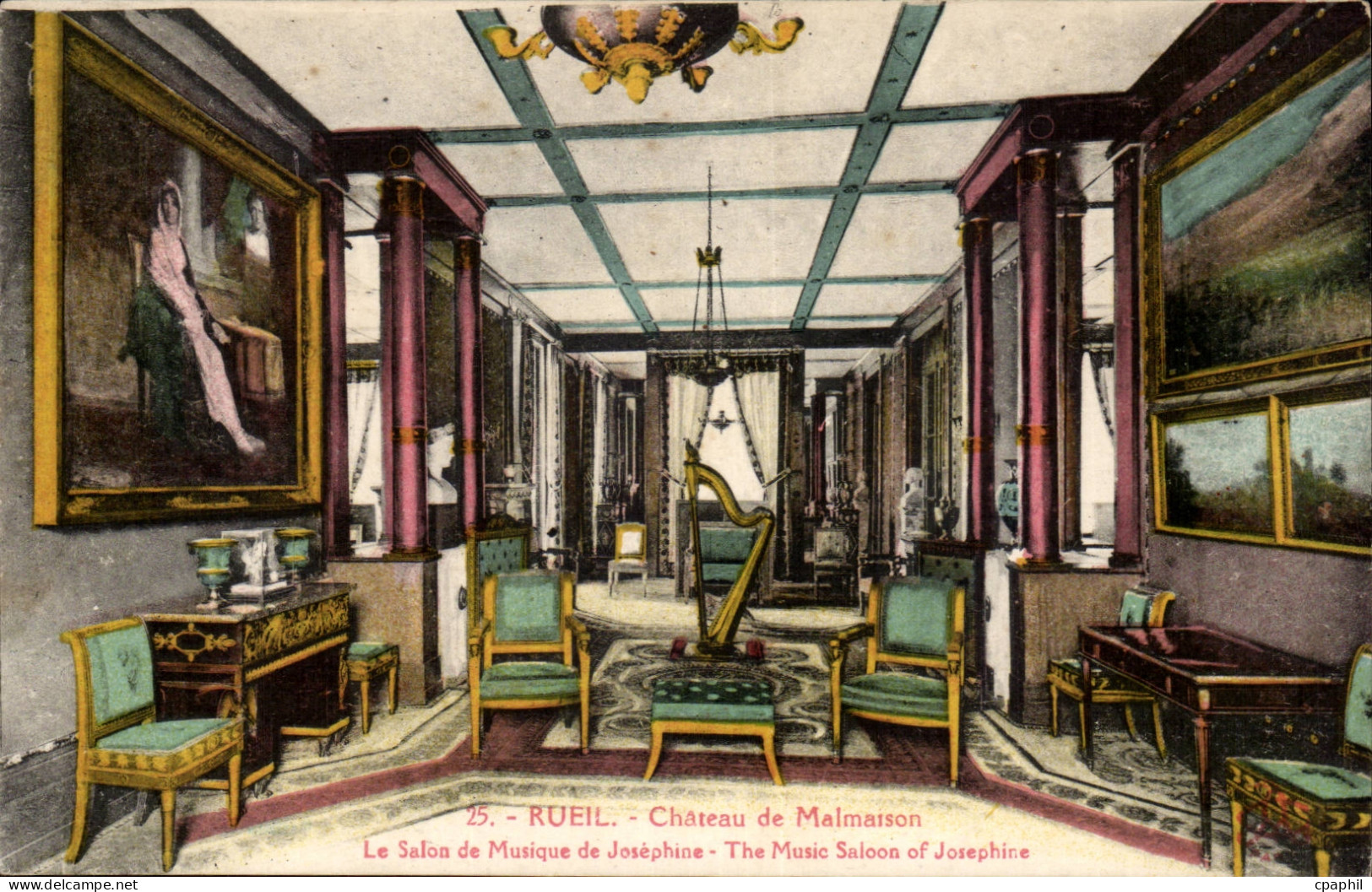 Rueil CPA Chateau de Malmaison Le salon de musique de Josephine