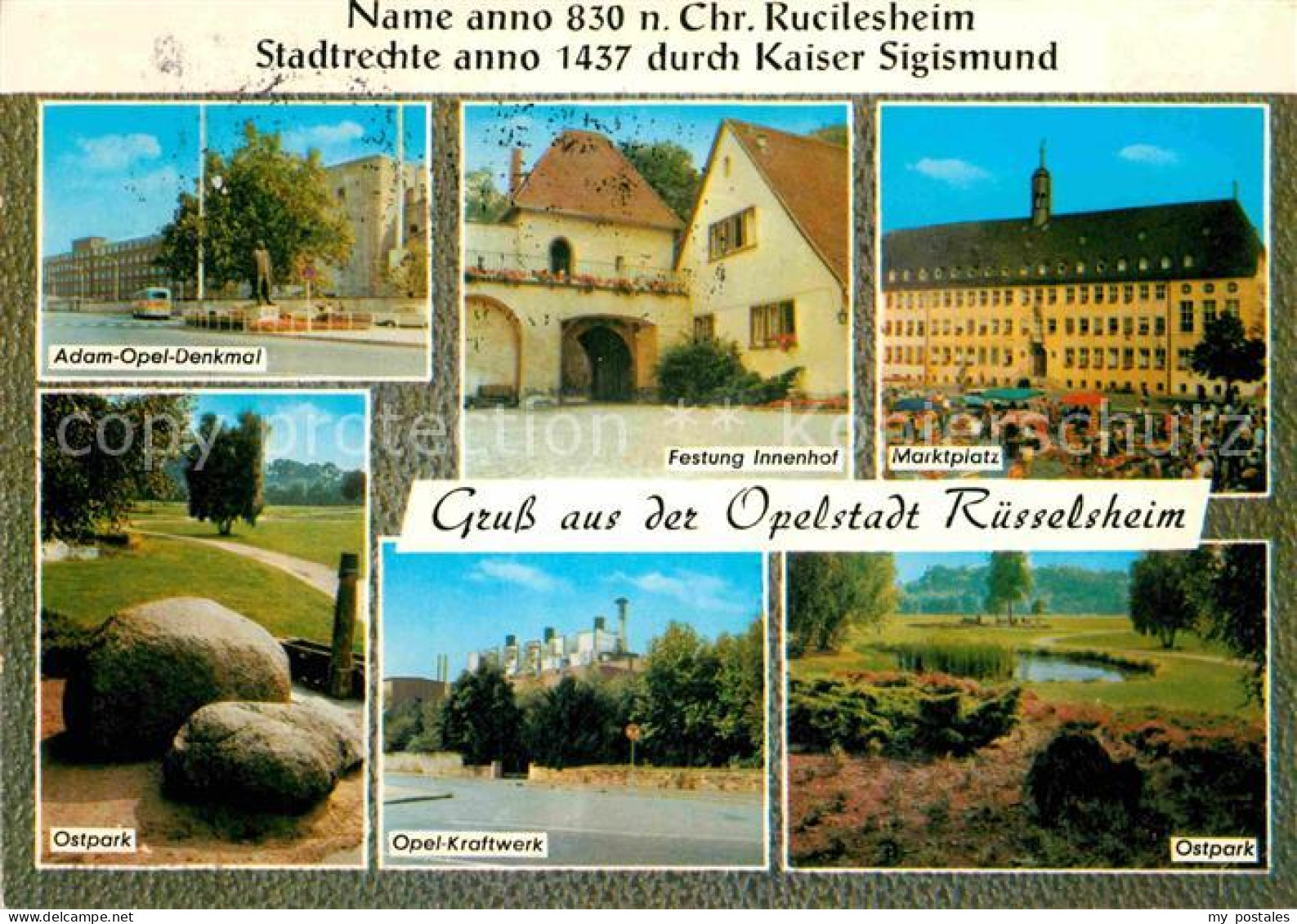 Ruesselsheim Main Adam Opel Denkmal Ostpark Kraftwerk Festung Marktplatz