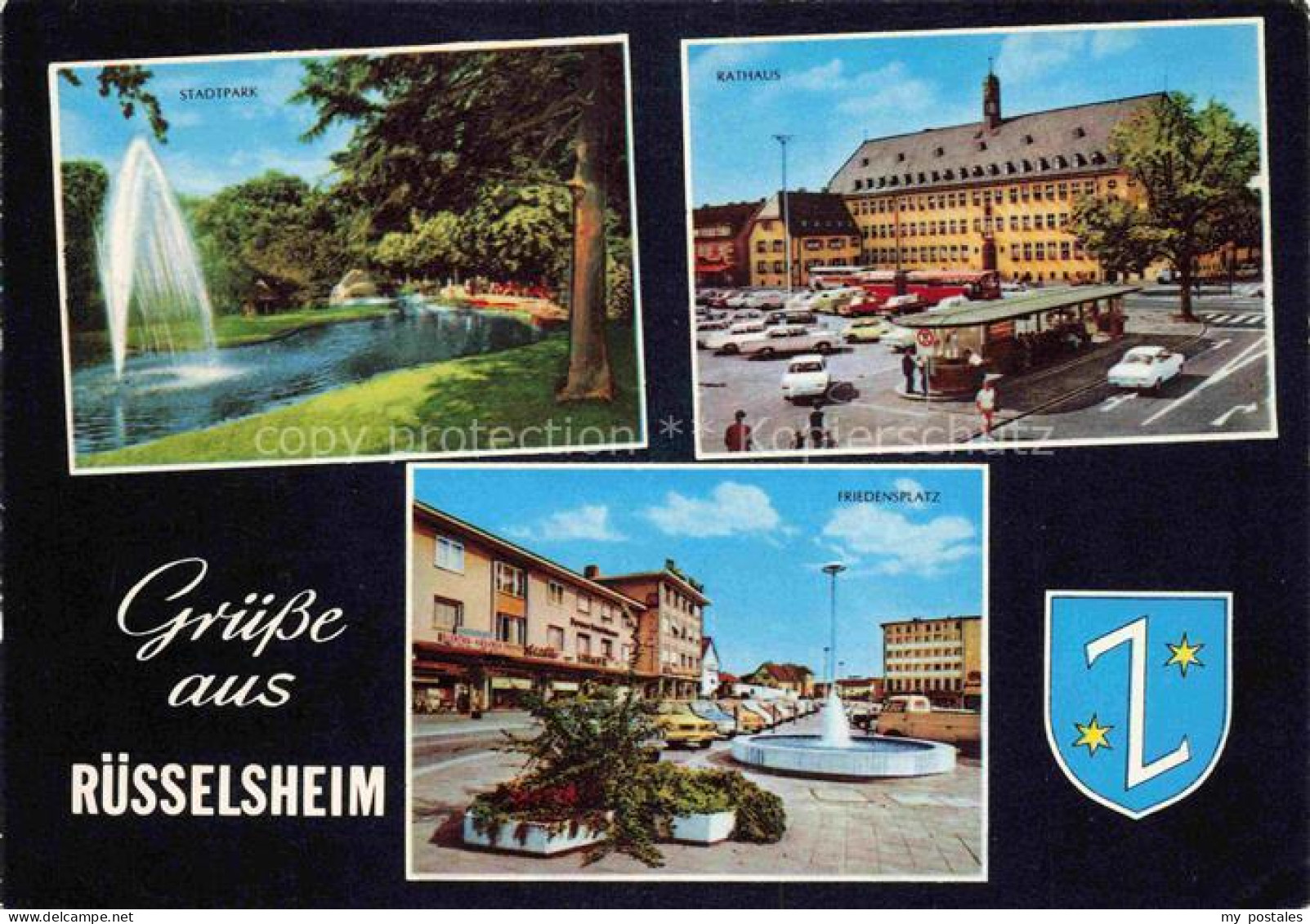 RuessELSHEIM Main Gross-Gerau Hessen Stadtpark Rathaus Friedensplatz Springbrunn