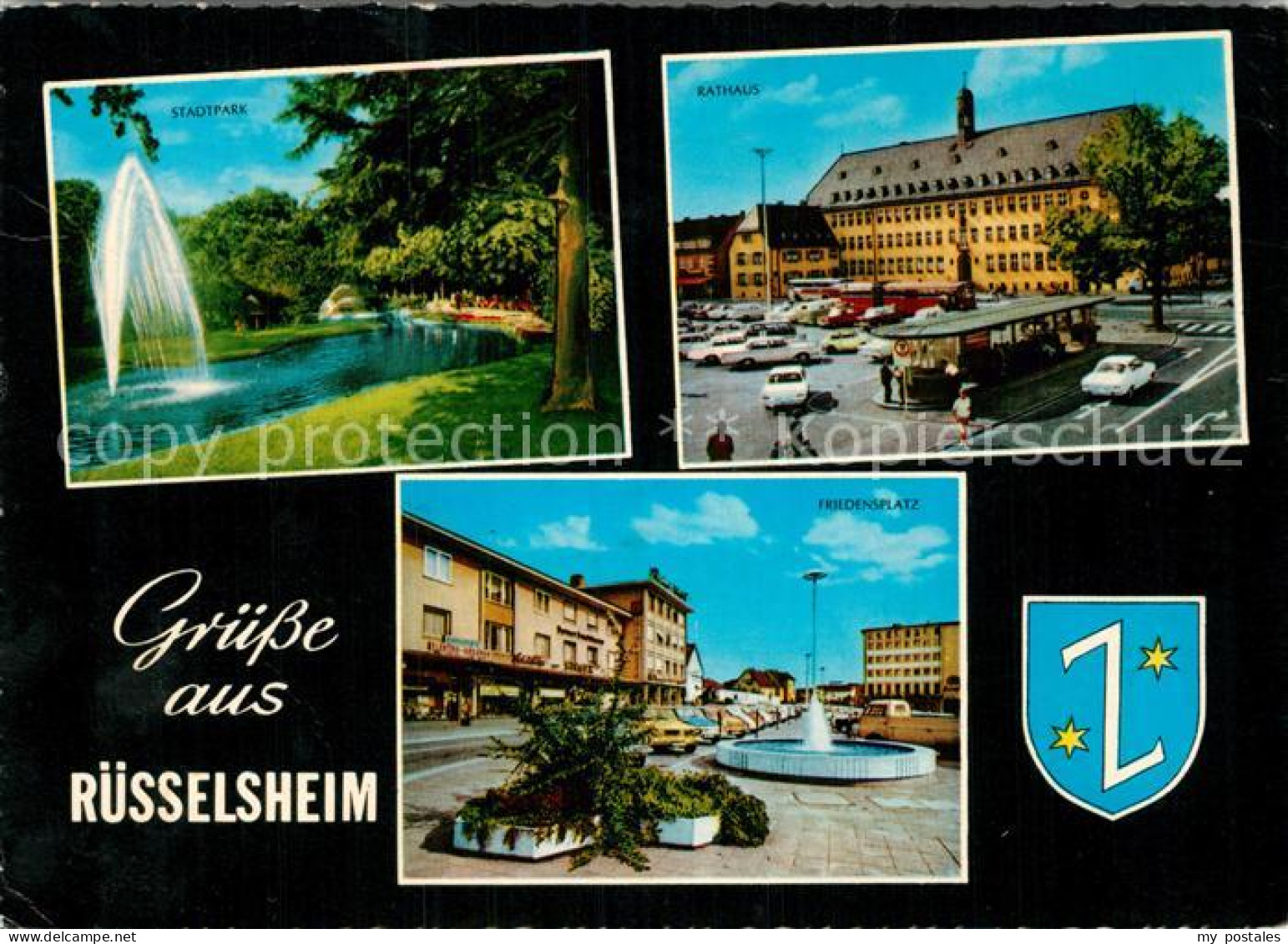Ruesselsheim Main Rathaus Stadtpark Friedensplatz