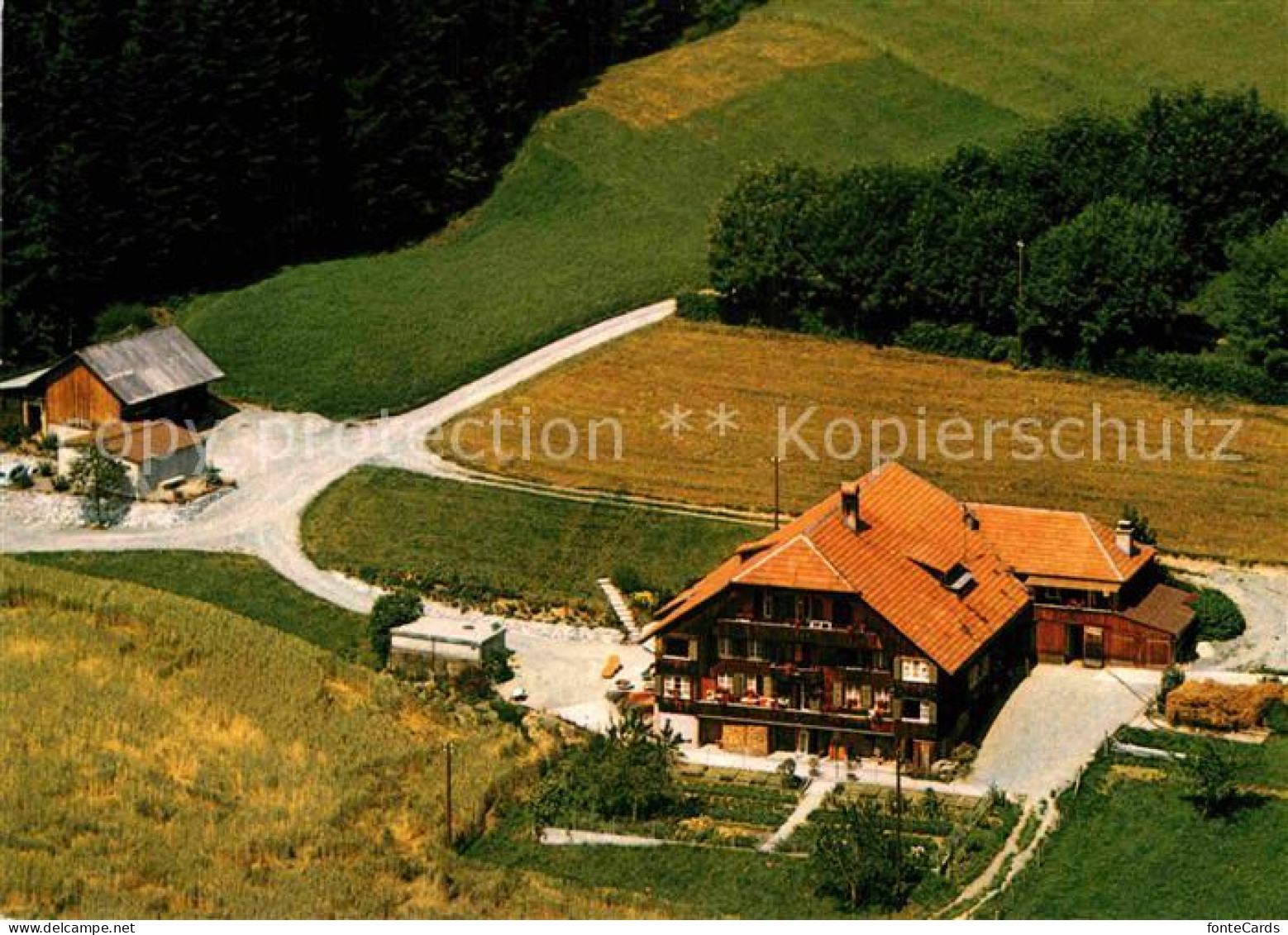 Rueti Riggisberg Luftaufnahme Pension Sonnhalde