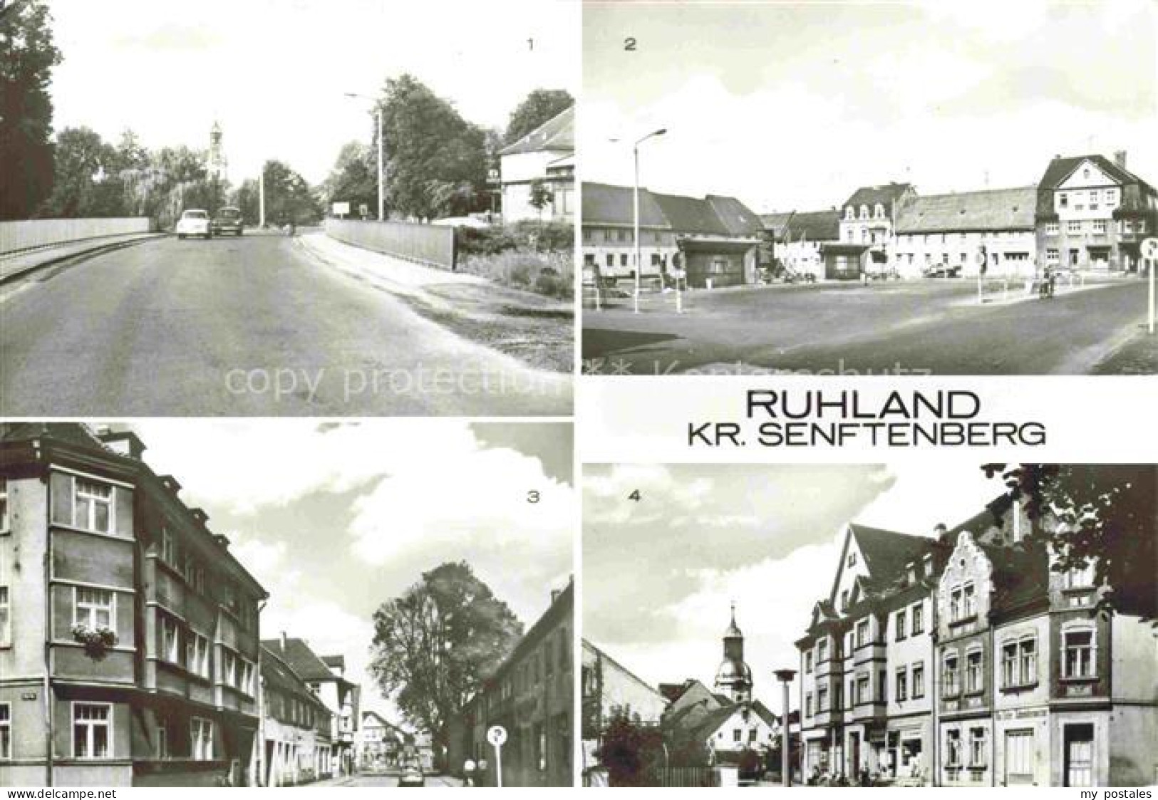 Ruhland Elsterbruecke Marktplatz Dresdner-Strasse Bahnhofstrasse Strassenszene G